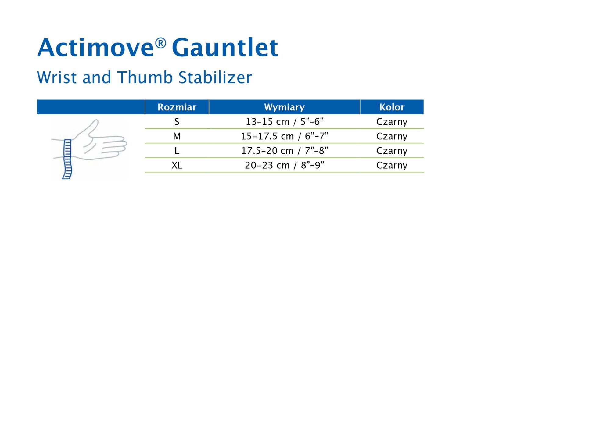 Orteza stabilizująca nadgarstek Actimove PL Gauntlet - obrazek 3